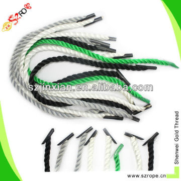 twisted rope Nylon cord handle with plastic tips